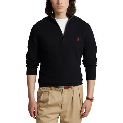 Polo Ralph Lauren Camisola com fecho curto e logótipo bordado, em algodão Pima