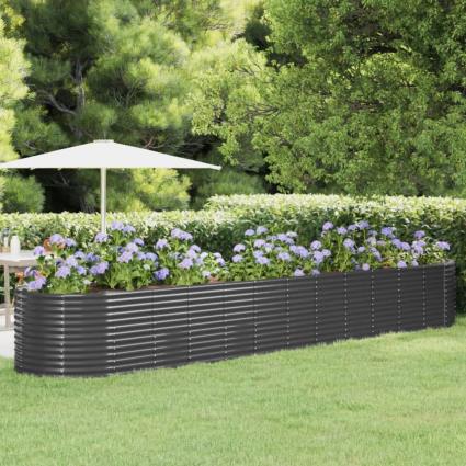 vidaXL Vaso/floreira jardim aço revestido a pó 507x100x68 cm antracite