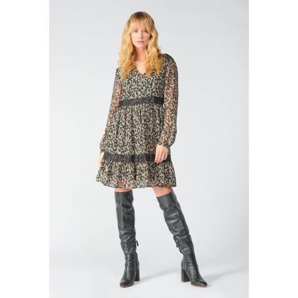 Le Temps Des Cerises Vestido curto, estampado leopardo