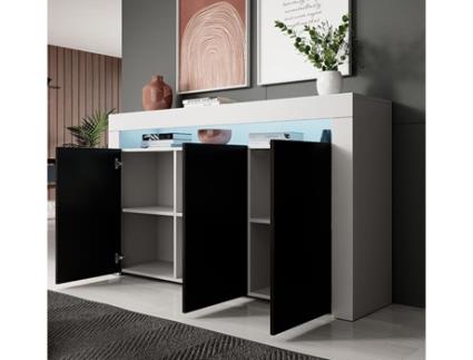 Aparador MÓVEIS BONITOS Rialta branca e preto 155x91,5cm