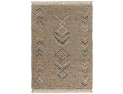 Alfombra shaggy con flecos - ATTICGO - Ziri - Beig, 160X230 cm
