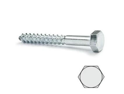 Tirafondo cabeza hexagonal din 571 zincado 5-30 largo 40mm diámetro 8mm (caja 200)