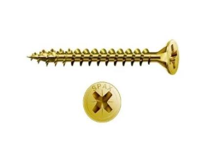 Tornillo rosca madera cabeza plana pozidriv spax yellow largo 12mm diámetro 3mm (caja 1000)