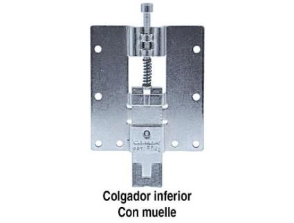 Colgador panel pannello inferior zincado 50kg con muelle. patentado.