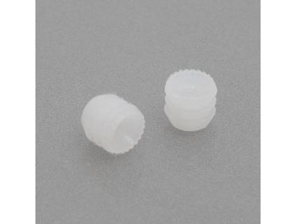 Tuerca nylon blanco coto m-4 d8x8 para taladro 8mm. sin ranura en la cabeza.