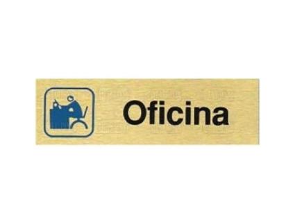 Placa aluminio oro 150x45 oficina