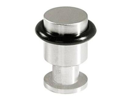 Tope puerta ø20 h35 c/aro goma inoxidable mate