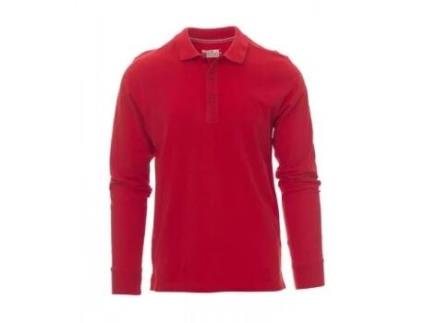 Polo pique manga larga cuello canalé varios colores talla s-xxl talla m color ropa color rojo