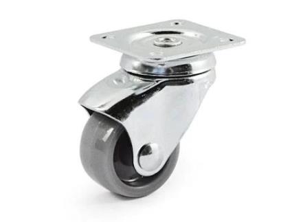 Rueda giratoria roda a/plast.gris ø30 plástico zincado (soporta 20kgs)