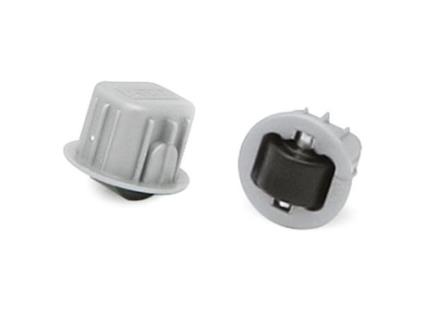 Base fija embutir cassone a-6 a/poliam. ø20 soporte base gris y aro poliamida en color negro.