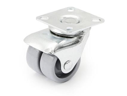Rueda giratoria rumbo aro doble plastico ø40 plástico zincado