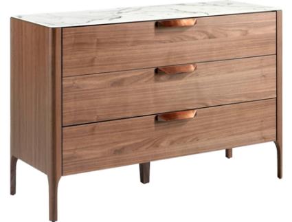 Cómoda ANGEL CERDÁ S.L. 7044 (Castanho, Branco - MDF, Vidro - 120 x 45 x 80 cm)