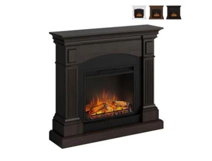 Lareira elétrica moderna de 1500 W Powerflame com moldura de madeira Magna Tagu