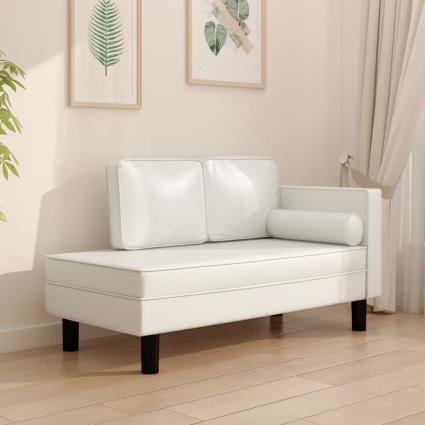 vidaXL Sofá-cama de 2 lugares couro artificial cor creme