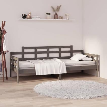 vidaXL Sofá-cama 80x200 cm madeira de pinho maciça cinzento