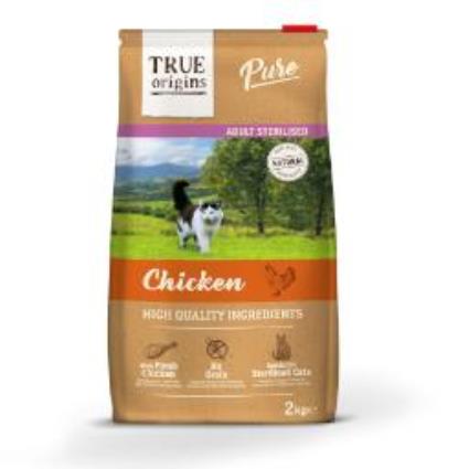 True Origins Adult Sterilised Pure Frango ração para gatos