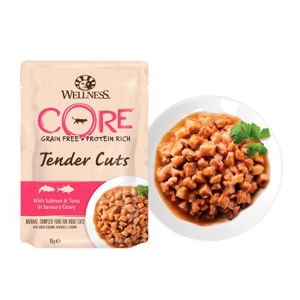 Wellness Core Tender Cuts atum saqueta para gatos