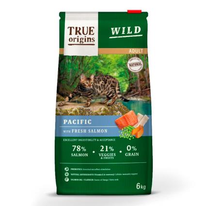 True Origins Adult Wild Pacific Salmão ração para gatos
