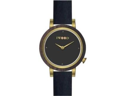 Relógio IWOOD Mulher (Pele Genuína - Preto)