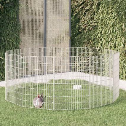 vidaXL Coelheira de 12 painéis 54x80 cm ferro galvanizado