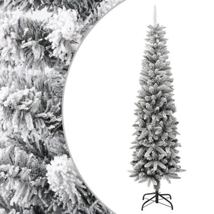 vidaXL Árvore de Natal artificial fina com neve PVC & PE 240 cm