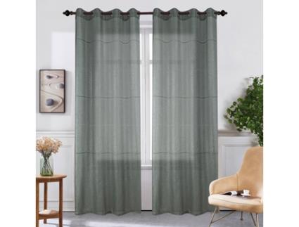 Cortinas BEST INTERIOR (Poliéster - Cinzento - 140 x 240 cm)