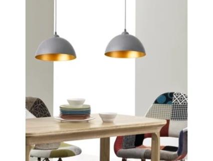 Candeeiro de Suspensão LUX.PRO Cinza/ouro (60 W - E27)