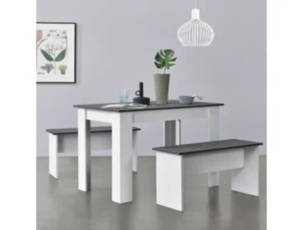 Conjuntos de Refeição [EN.CASA] Branco/Cinzento (Painel de aglomerado de partículas - 110 x 70 x 73 cm)