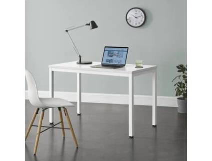 Secretária EN.CASA Aço/ aglomerado de melamina (Branco - 75 x 120 x 60 cm)