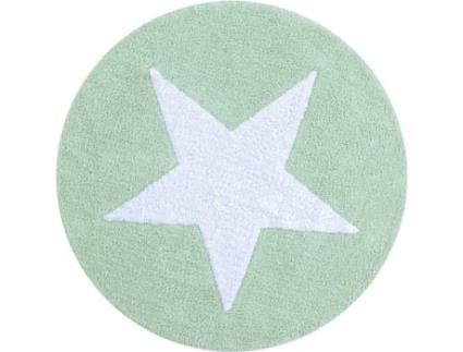 Tapete Infantil HAPPY DECOR KIDS redonda Big Star (Verde - Algodão - Ø120 cm)
