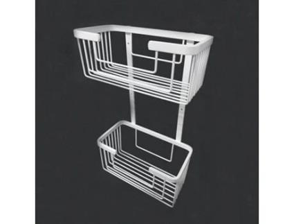 Cesta de suporte de gel de banho retangular duplo branco