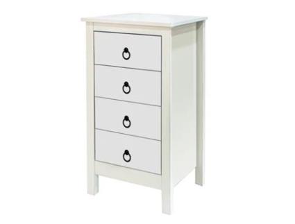 Cómoda FORNOR Scandi 4 Gavetas (Branco - Madeira - 46x35x80 cm)
