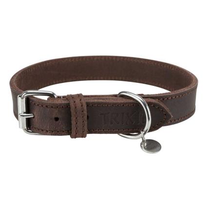 Trixie Rustic Oiled Leather 25 Mm Collar Castanho 34-40 cm