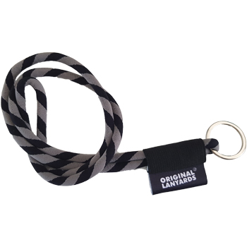 Fita Lanyards Long Tube Preto / Cinza ø8 x 470 mm 3un