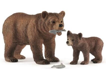Boneca SCHLEICH Mama Osa Grizzly Con Cria (Idade MÃ?Â?Ã?Â?Ã?Â?Ã?Â­nima: 3 Anos)