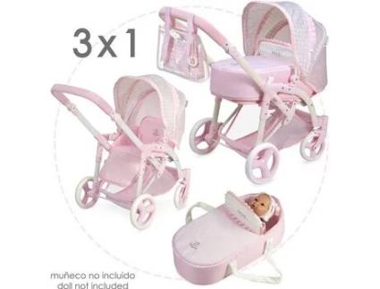 Boneca DE CUEVAS TOYS Niza Coche MuÃ?Â?Ã?Â?Ã?Â?Ã?Â±eca 3X1 Plegable (Idade MÃ?Â?Ã?Â?Ã?Â?Ã?Â­nima: 3 Anos)