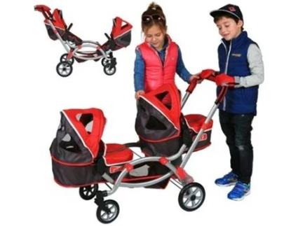 Boneca DE CUEVAS TOYS City Coche Y Silla MuÃ?Â?Ã?Â?Ã?Â?Ã?Â±eca Gemelos + Manoplas (Idade MÃ?Â?Ã?Â?Ã?Â?Ã?Â­nima: 3 Anos)