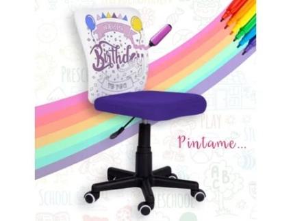 Cadeira de Escritório Operativa JSHOME para Pintar (Roxo - PVC - 50 x 77cm a 85 x 38cm)