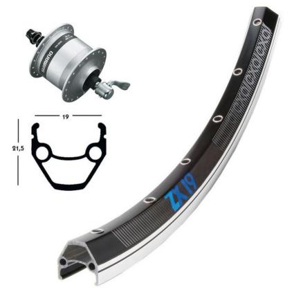 Exal Zx19 Qr Dynamo Shimano Dh3n30 26´´ Front Wheel Preto 9 x 100 mm