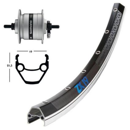 Exal Zx19 Dynamo Shimano Dh3n31 26´´ Front Wheel Preto 9 x 100 mm