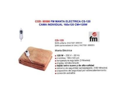 Fm manta electrica cs-120 cama individual 160x120 cm 120w