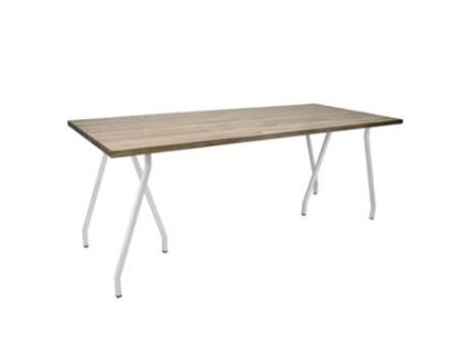 Mesa de Refeição BO x  FURNITURE (Madeira - Branco - 160 x 80 x 72 cm)