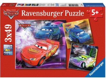 Conjunto de 3 Puzzles  Disney - Cars (49 Peças)