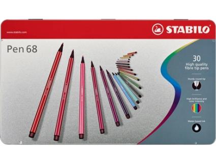 Canetas de Feltro  Pen 68 30 Cores