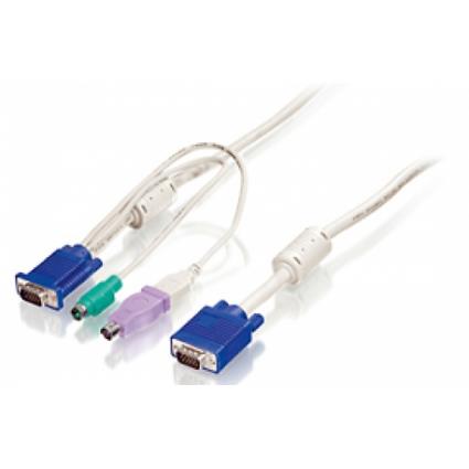 LEVELONE KVM CABOS TECL+RATO+MON (PS2+USB) 1.80MT