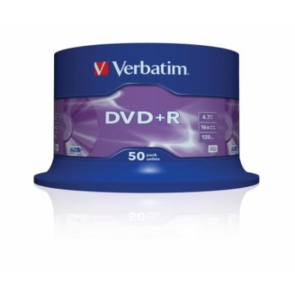 DVD+R 16X 4.7GB 120MIN MATT SILVER BOBINE (CAKE) PACK 50