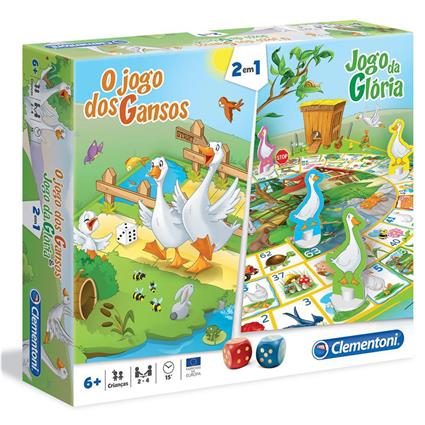 Jogo dos Gansos e Jogo da Glória, 6+ Anos, 2 a 4 Jogadores