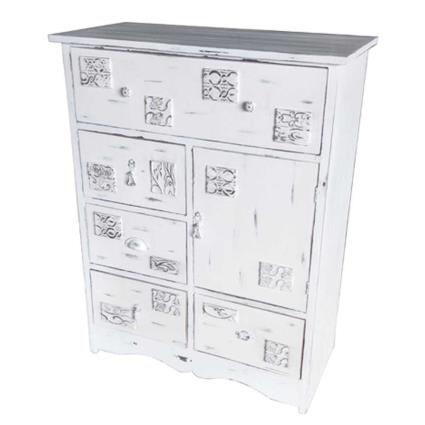 Cómoda Dkd Home Decor Madeira Branco Desgastado (.
