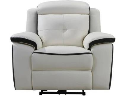 Poltrona VENTE UNIQUE Angelique (Pele - Cinzento e Branco - 103x106x97 cm)