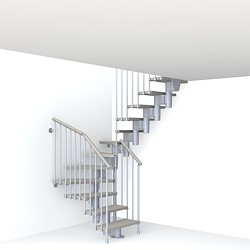 Kit escada em U LONG L80 CINZA/TORTOLA